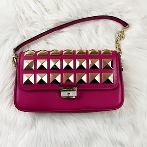Michael Kors Bradshaw Small Shoulder/Clutch Wildberry✨Brand New